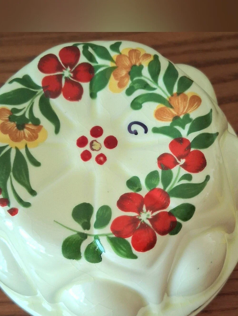 Vintage Set 1970s Teleflora Jello-Mold Floral Planters Hand Painted In Portugal